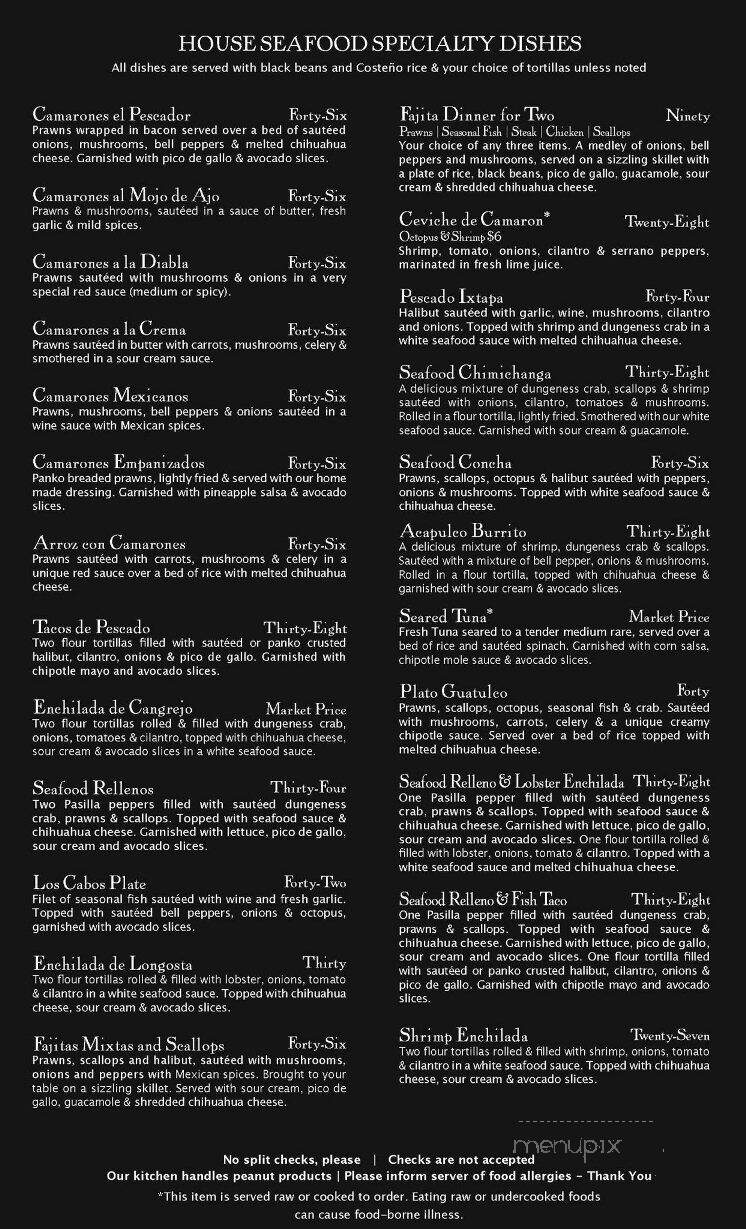 El Cazador - Boerne, TX menu_pic