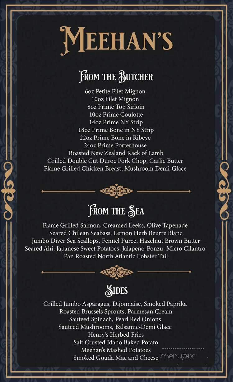 Meehan's Chophouse - Mansfield, TX menu_pic