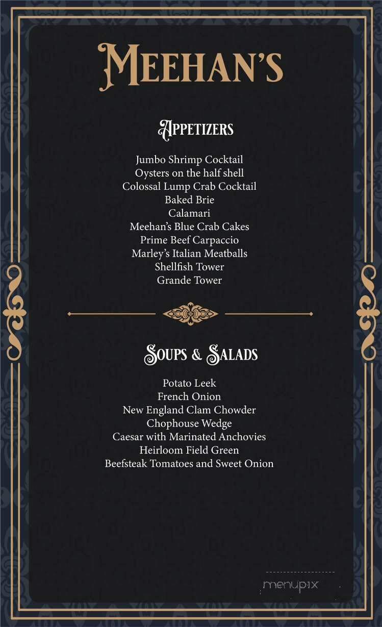 Meehan's Chophouse - Mansfield, TX menu_pic