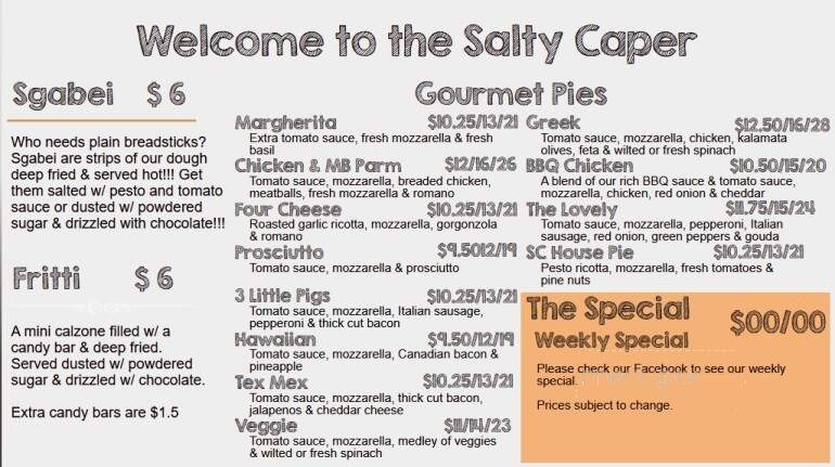 Salty Caper - Salisbury, NC menu_pic