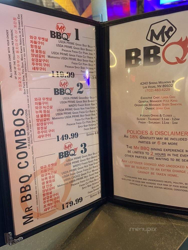 Mr BBQ - Las Vegas, NV menu_pic