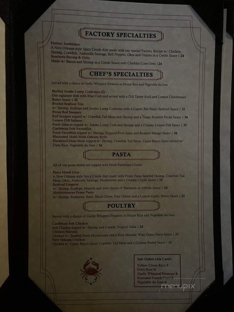 Crabcake Factory Seafood Grille & Bar - Jacksonville Beach, FL menu_pic