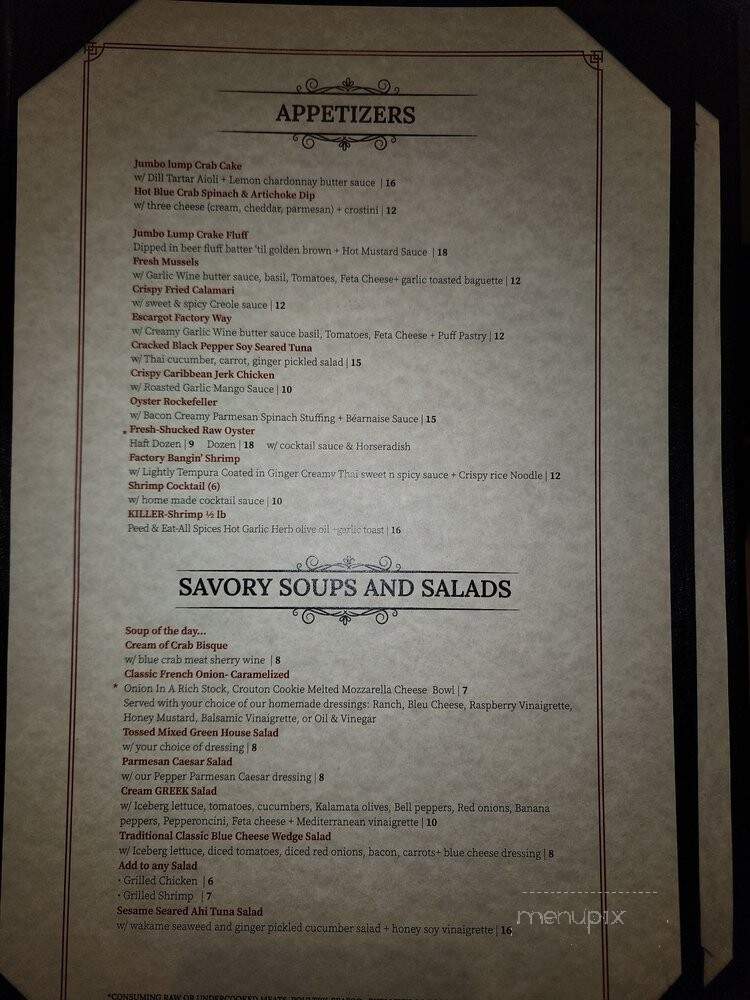 Crabcake Factory Seafood Grille & Bar - Jacksonville Beach, FL menu_pic