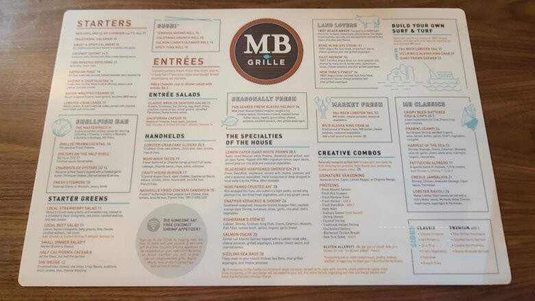 MB Grille - Torrance, CA menu_pic