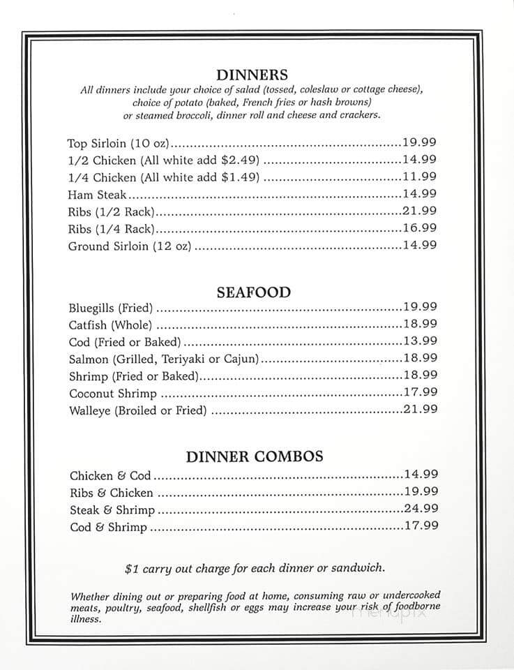 Cole Acres Golf Course - Cuba City, WI menu_pic
