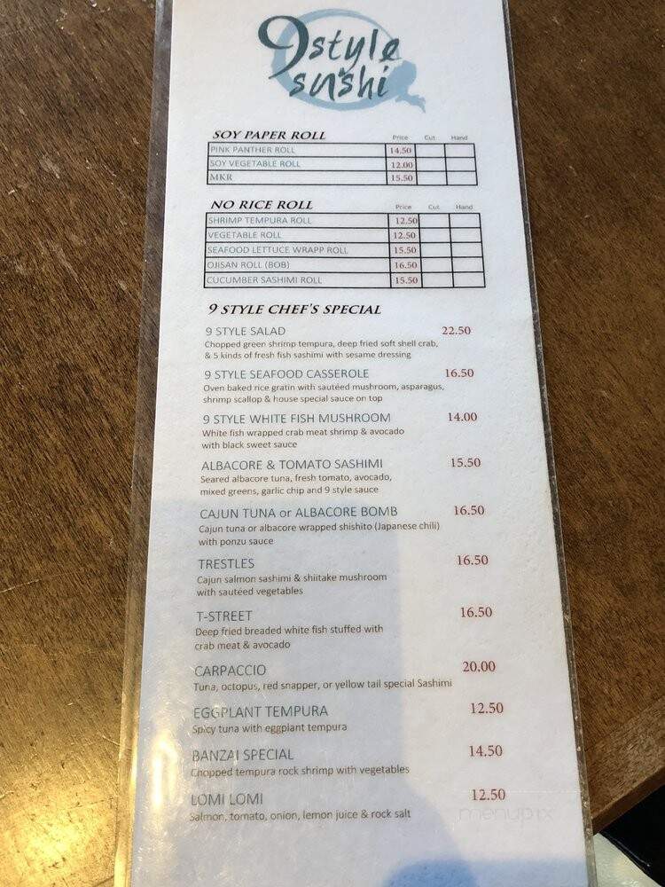 9 Style Sushi - San Clemente, CA menu_pic