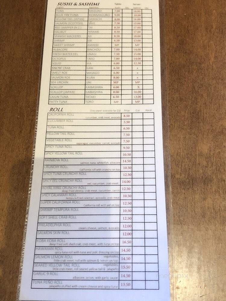 9 Style Sushi - San Clemente, CA menu_pic
