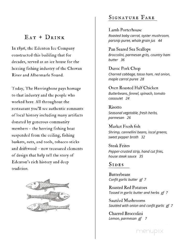 The Herringbone On the Waterfront - Edenton, NC menu_pic