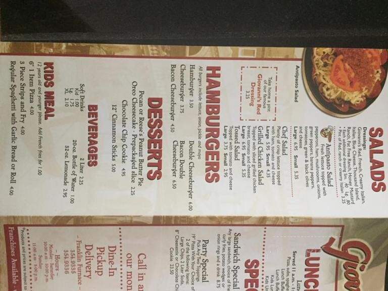 Giovanni's Pizza - Franklin Furnace, OH menu_pic