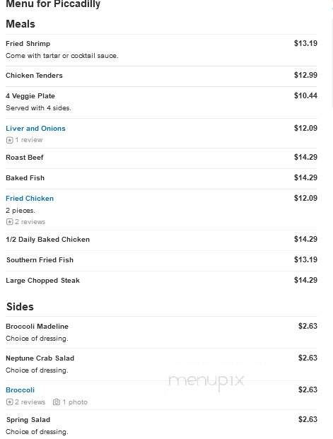 Piccadilly Cafeteria - Fayetteville, GA menu_pic