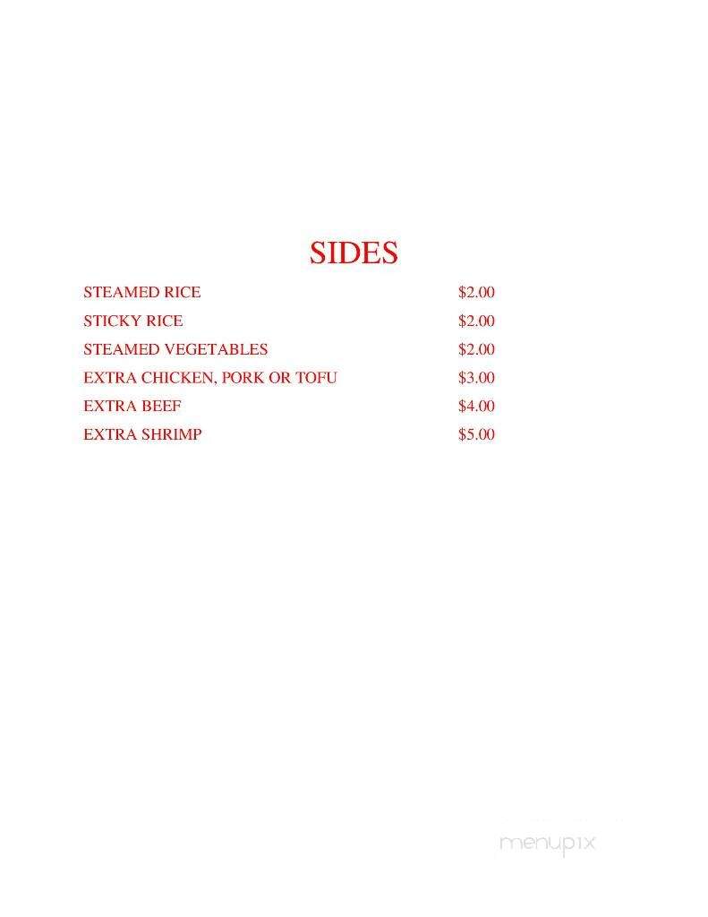 Siam Thai Cuisine - Otto, NC menu_pic