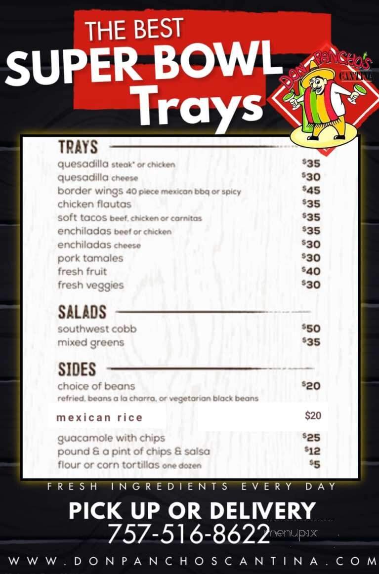 Don Pancho's Cantina - Franklin, VA menu_pic