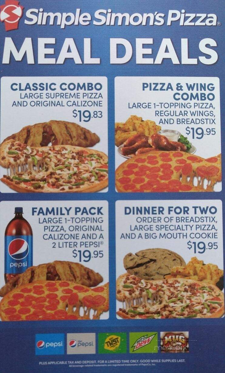 Simple Simon's Pizza - Piedmont, AL menu_pic