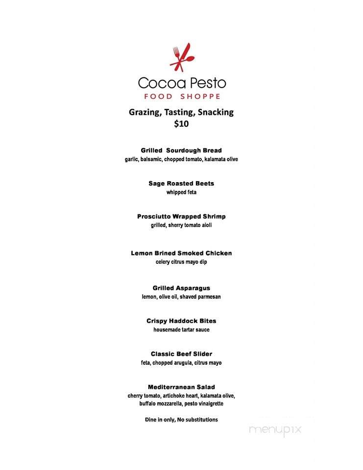 Cocoa Pesto Food Shoppe - Windsor, NS menu_pic