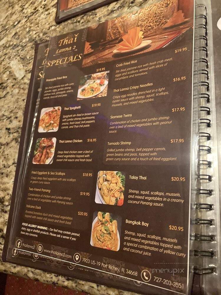 Thai Lanna 2 - Port Richey, FL menu_pic