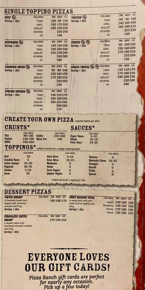 Pizza Ranch - Aberdeen, SD menu_pic