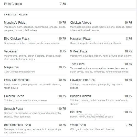 Mancino's Pizza & Grinders - Plymouth, IN