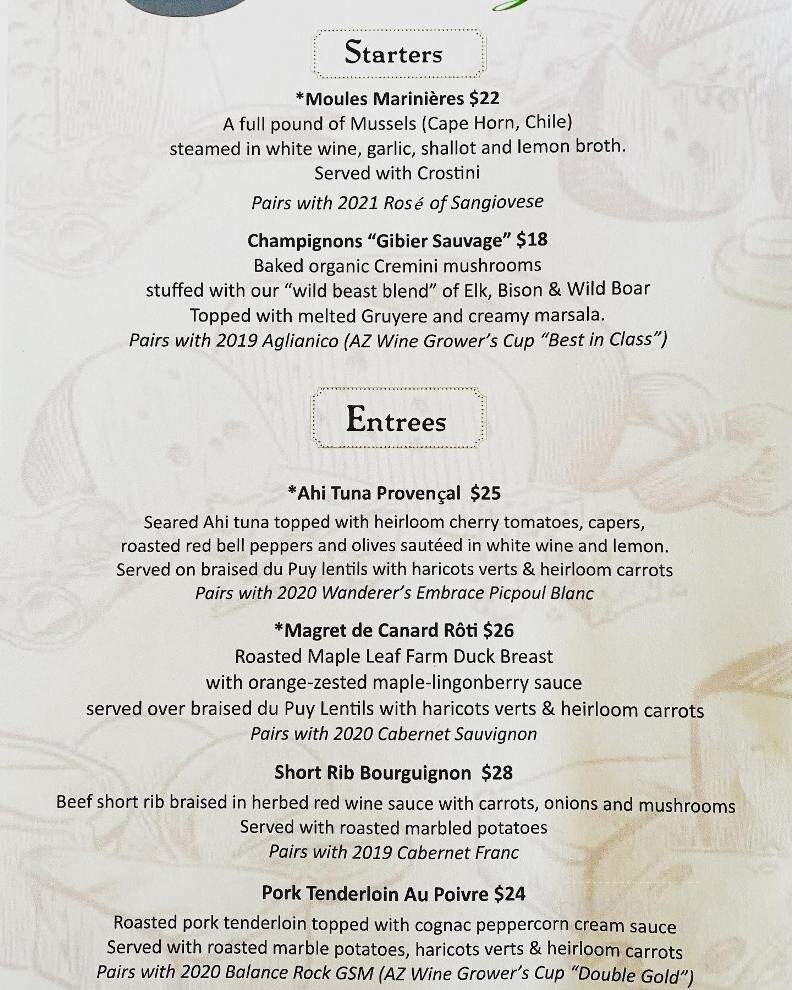 DA Vines Vineyard Wines & Bistro - Cottonwood, AZ menu_pic