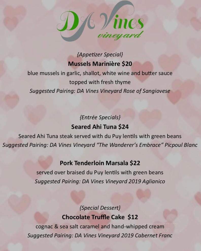 DA Vines Vineyard Wines & Bistro - Cottonwood, AZ menu_pic
