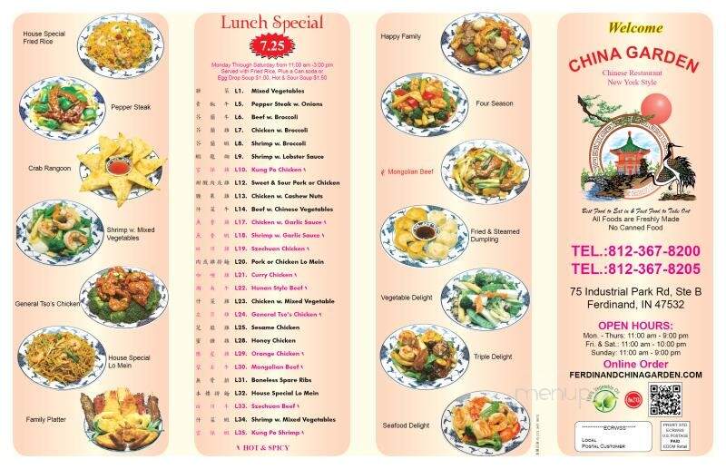 China Garden - Ferdinand, IN menu_pic