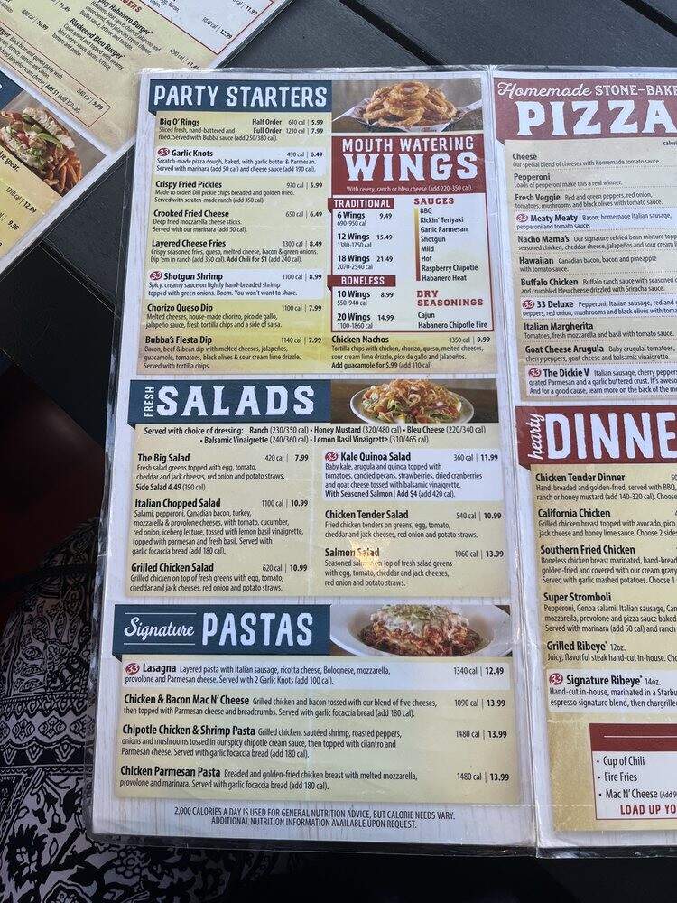 Bubba's 33 - Tampa, FL menu_pic
