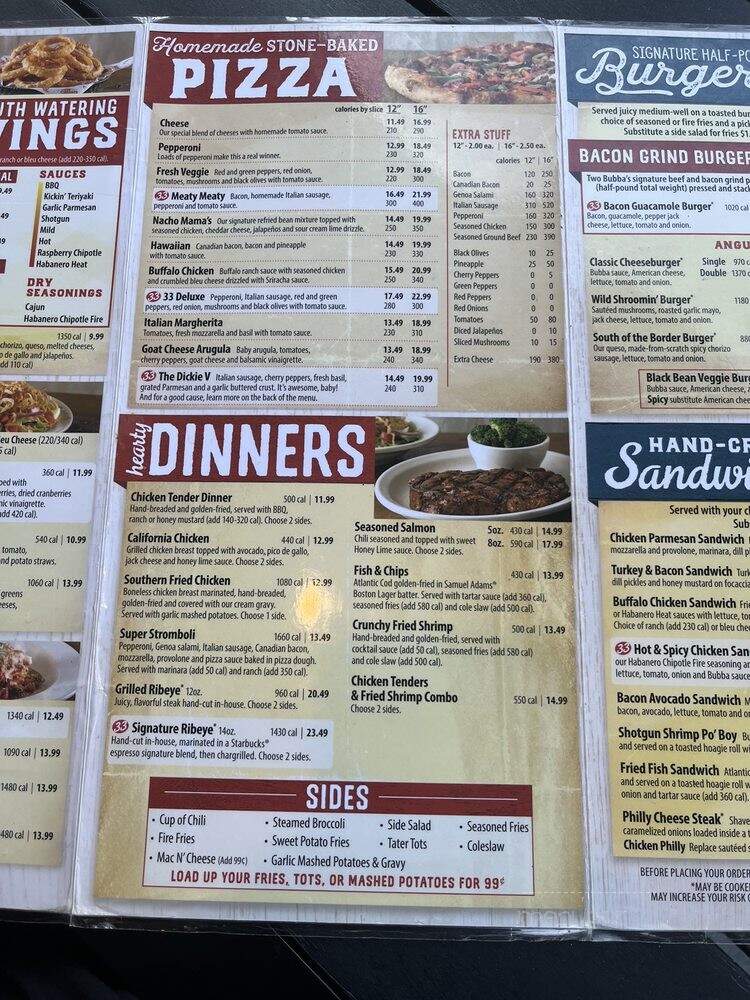 Bubba's 33 - Tampa, FL menu_pic