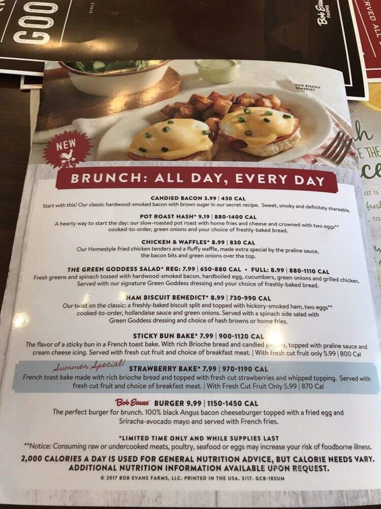 Bob Evans Restaurant - Kokomo, IN menu_pic