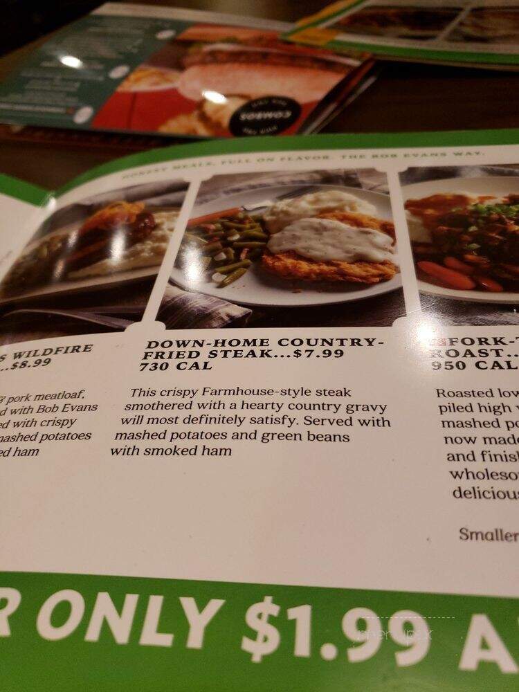 Bob Evans Restaurant - Kokomo, IN menu_pic