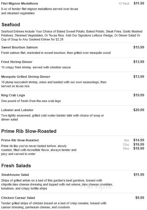 Lone Star Steakhouse - Johnson City, TN menu_pic
