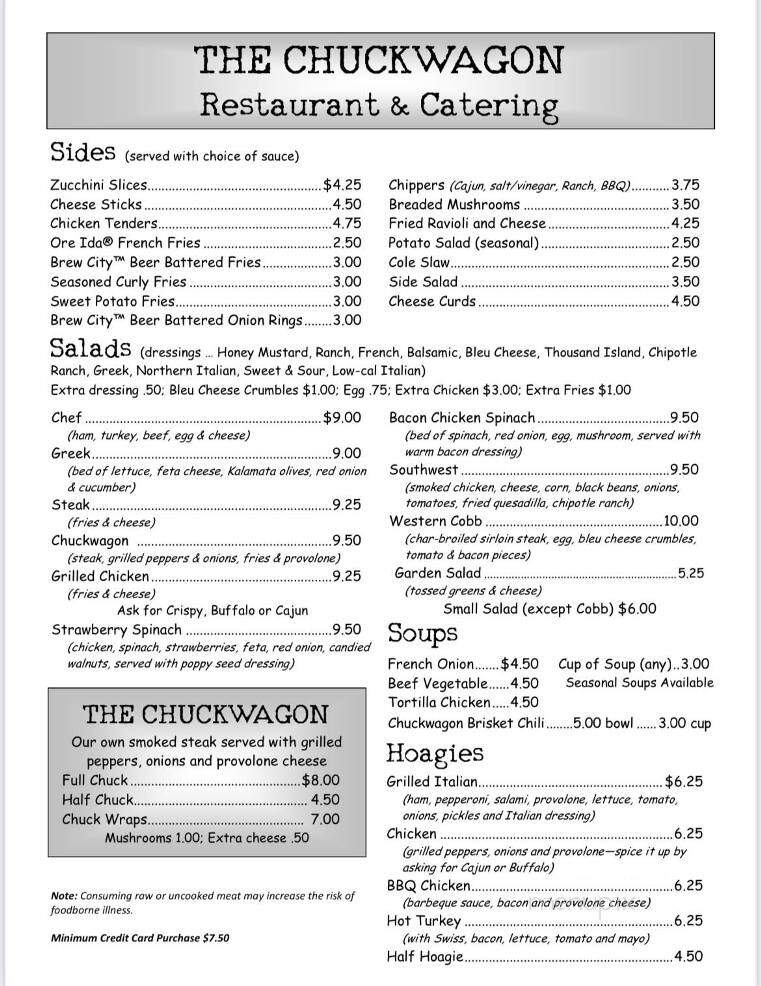 Chuck Wagon - Somerset, PA menu_pic