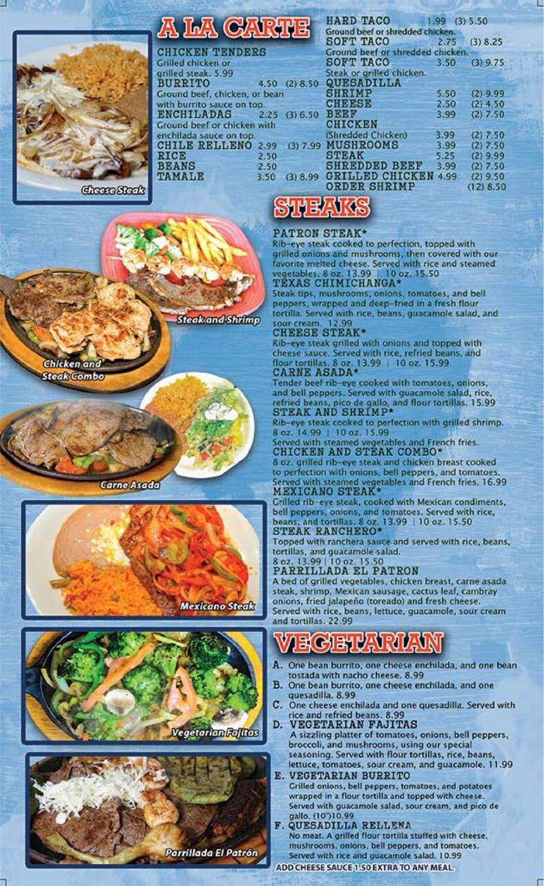 El Patron - Gadsden, AL menu_pic