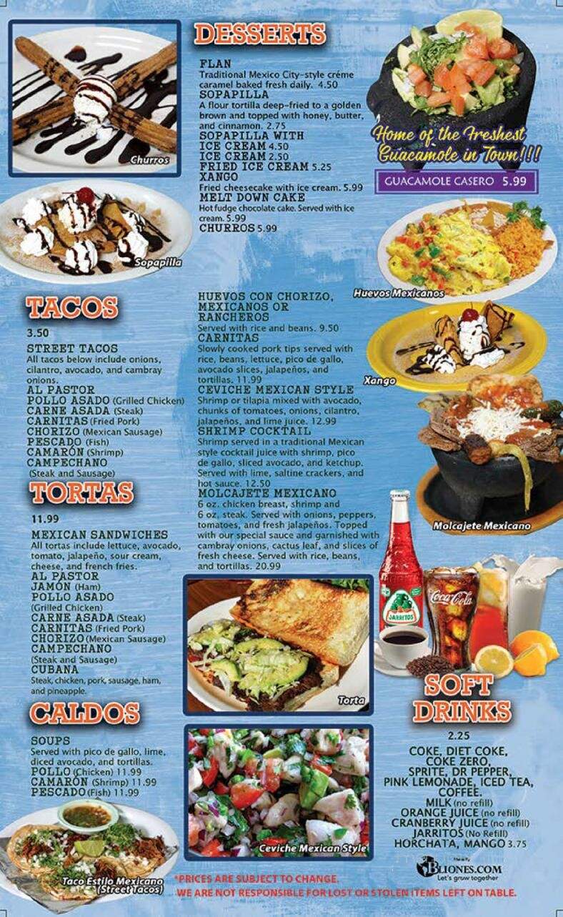 El Patron - Gadsden, AL menu_pic