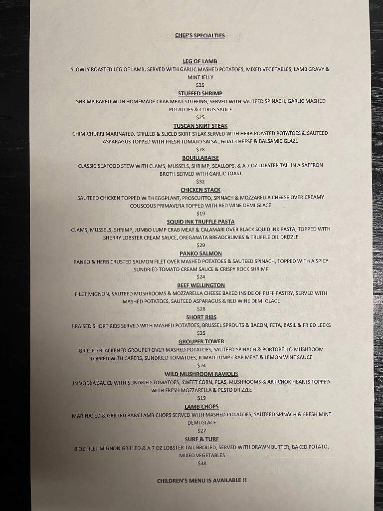 The Village Grille Restaurant Bar - Waldwick , NJ menu_pic