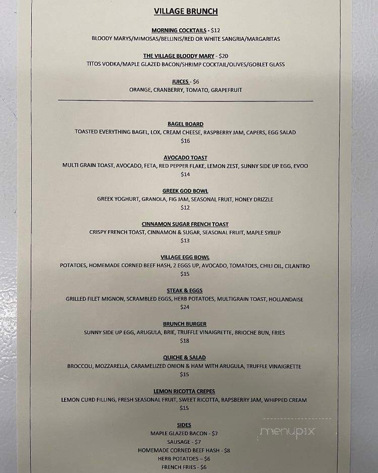 The Village Grille Restaurant Bar - Waldwick , NJ menu_pic