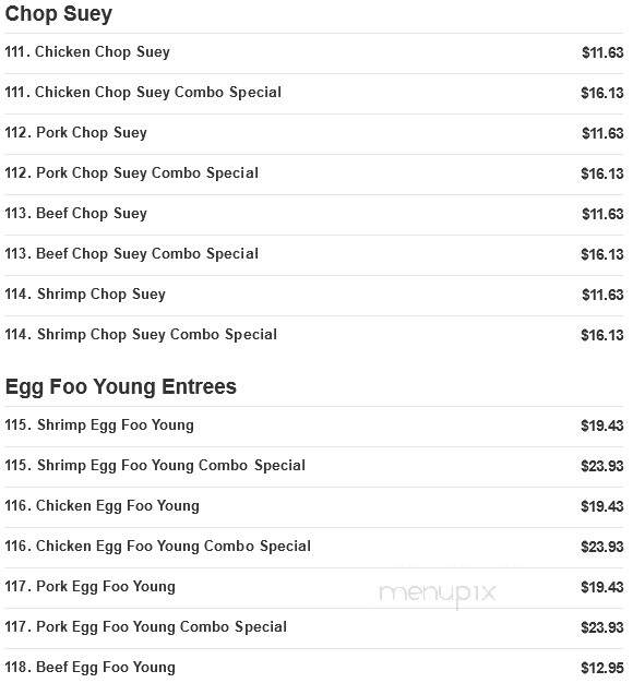New China Restaurant - Saginaw, MI menu_pic