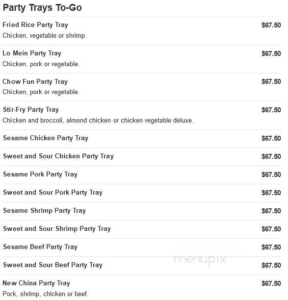 New China Restaurant - Saginaw, MI menu_pic