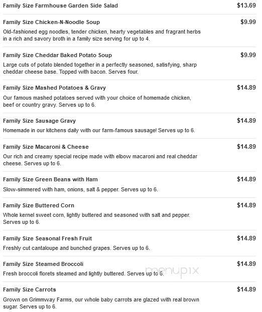 Bob Evans Restaurant - Shamokin Dam, PA menu_pic