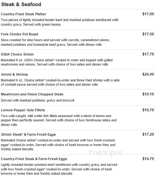 Bob Evans Restaurant - Shamokin Dam, PA menu_pic