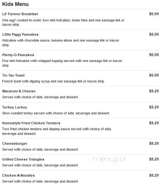 Bob Evans Restaurant - Shamokin Dam, PA menu_pic