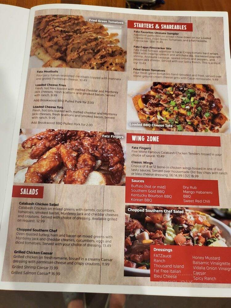 FATZ Cafe - Camden, SC menu_pic