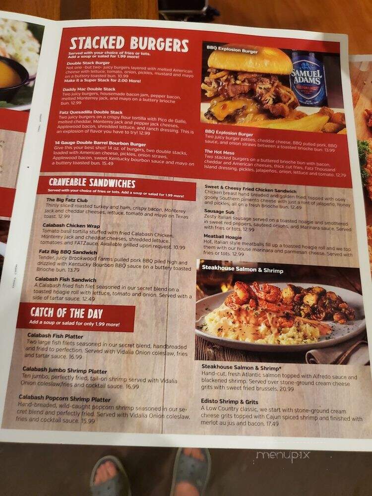 FATZ Cafe - Camden, SC menu_pic