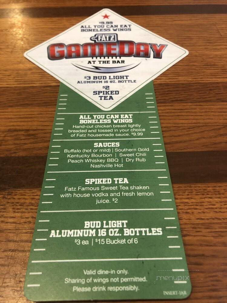 FATZ Cafe - Camden, SC menu_pic
