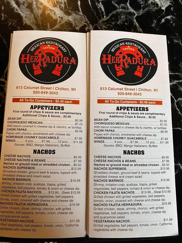 Herradura Mexican Restaurant & Cantina - Chilton, WI menu_pic