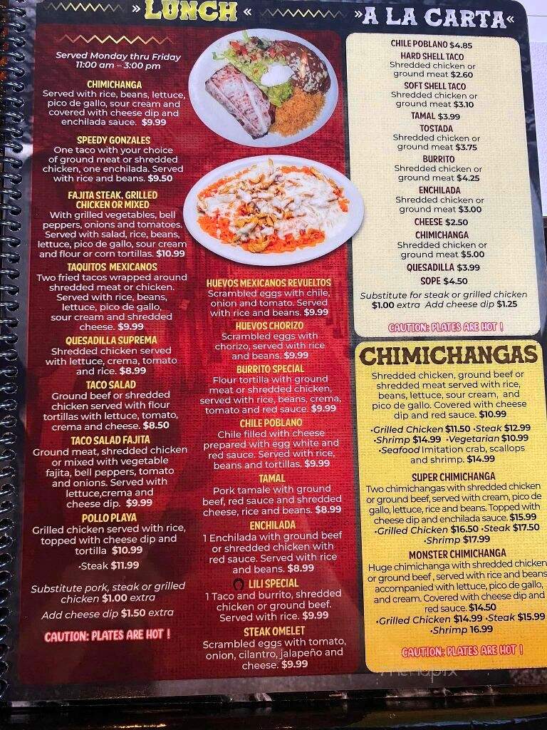 Herradura Mexican Restaurant & Cantina - Chilton, WI menu_pic