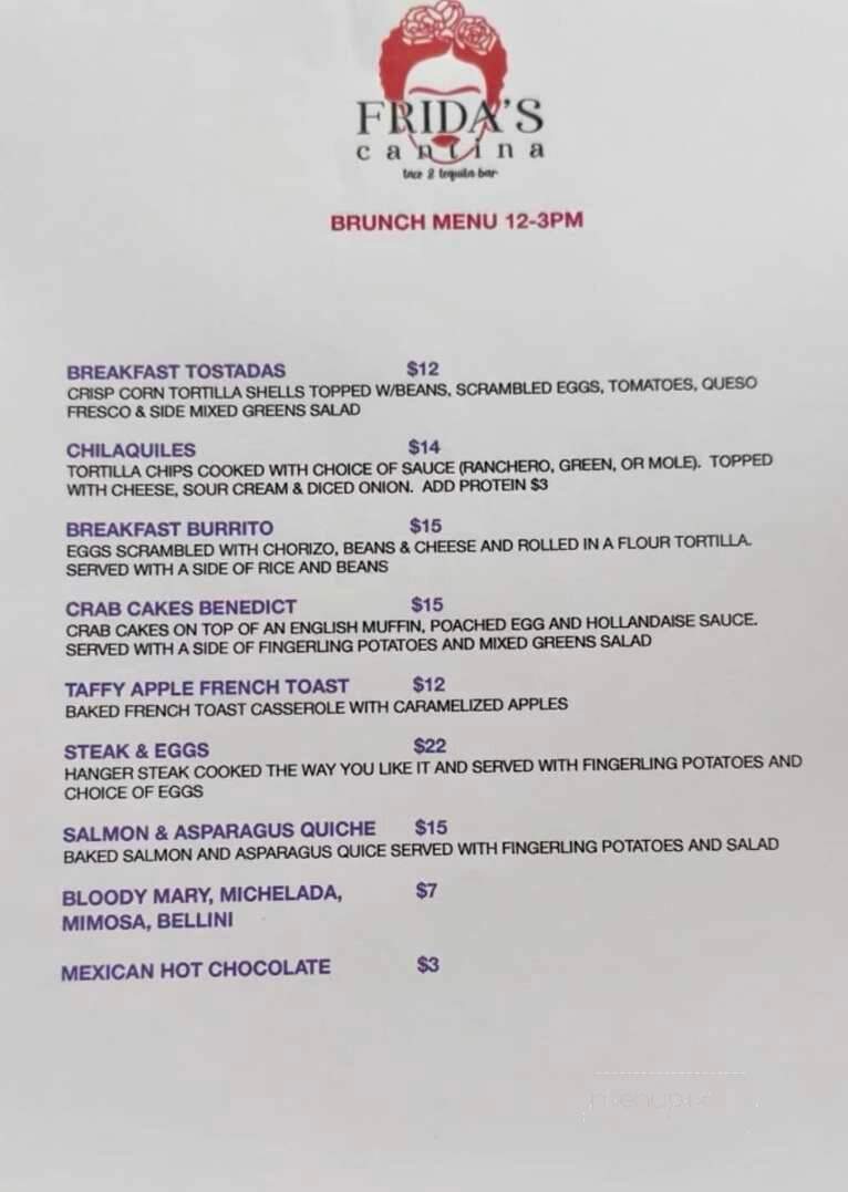 Frida's Cantina - Bangor, MI menu_pic
