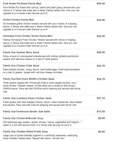 Bob Evans Restaurant - Summersville, WV menu_pic