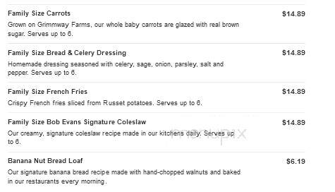 Bob Evans Restaurant - Summersville, WV menu_pic