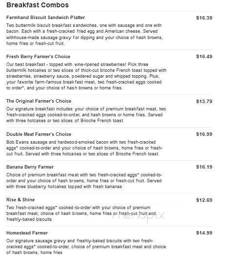 Bob Evans Restaurant - Summersville, WV menu_pic