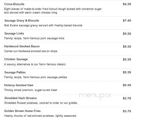 Bob Evans Restaurant - Summersville, WV menu_pic