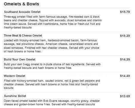Bob Evans Restaurant - Summersville, WV menu_pic